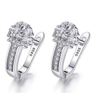 Flower Fine Jewelry Earrings 925 Sterling Silver